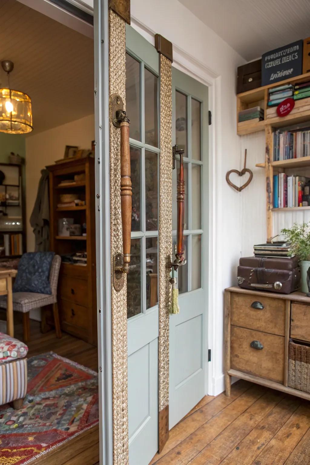 Unique DIY pulls offer endless creative possibilities for folding doors.