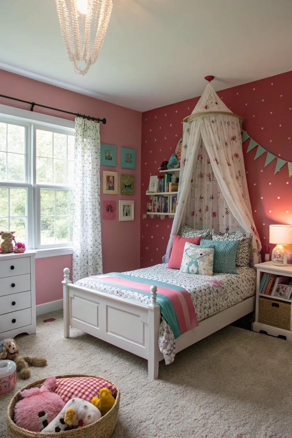 A central wall that captures attention with its bold aesthetic.