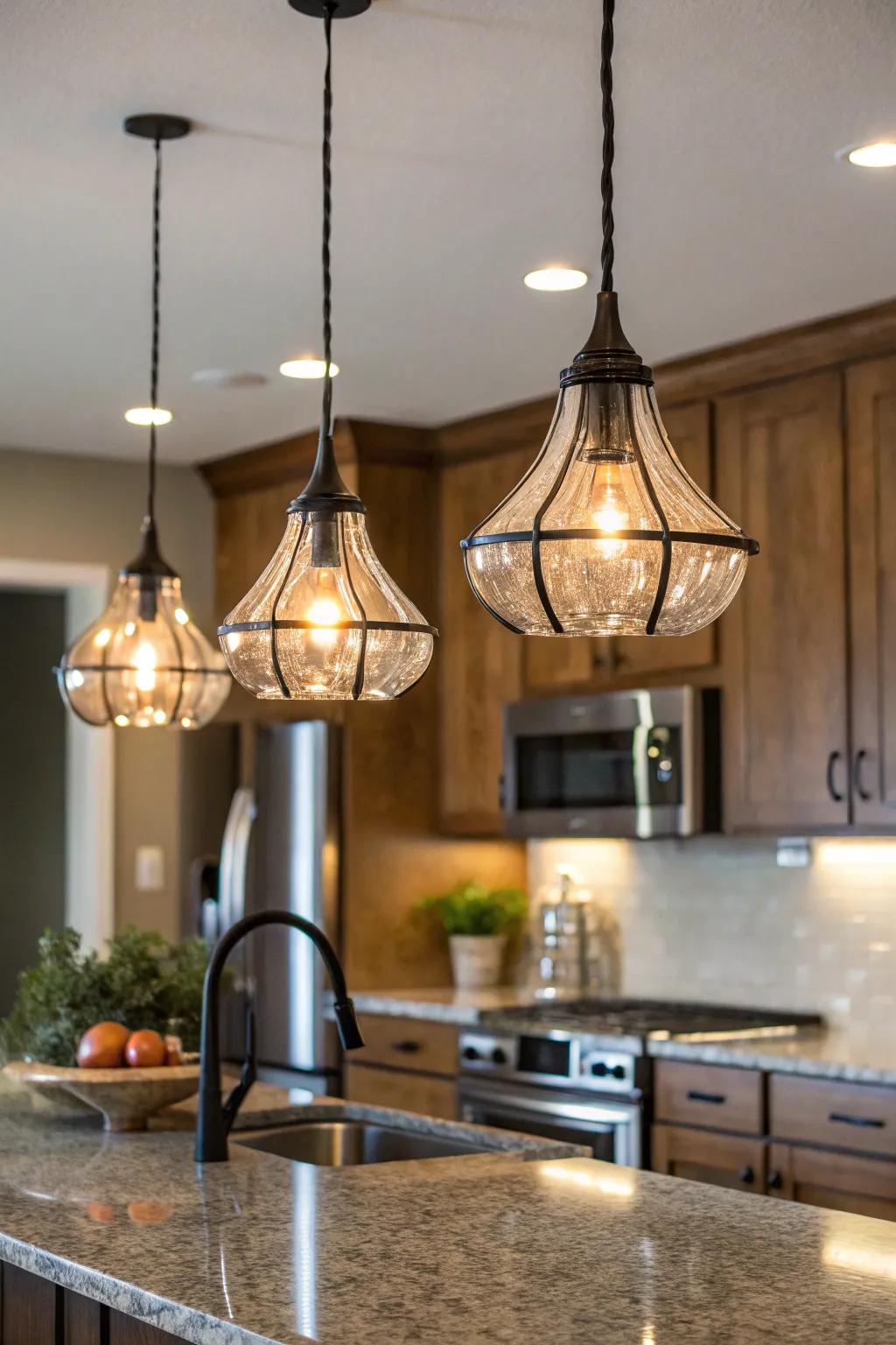 Hanging lights provide both illumination and elegance.