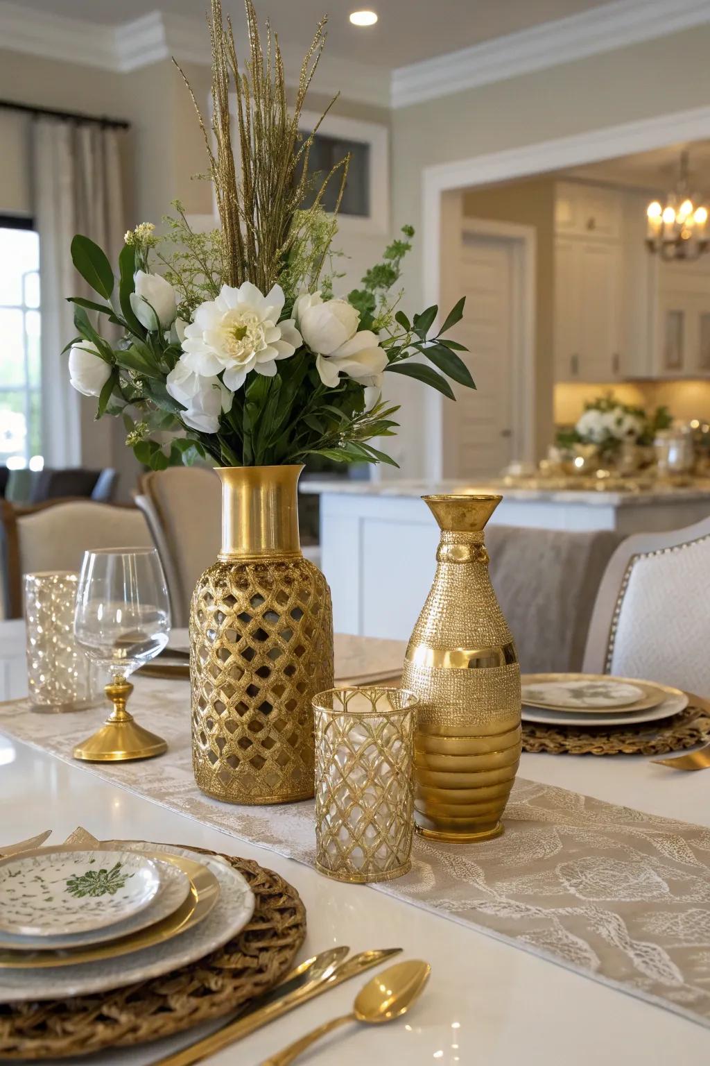 Glamorous gold accents elevate any birthday celebration.