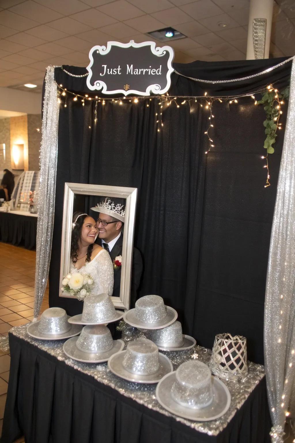 A fun and memorable photo spot designed in coal and shimmer.