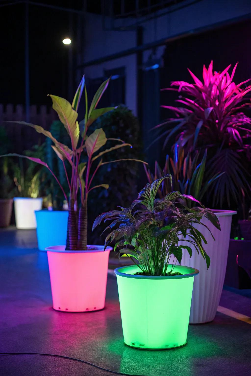 Shining pots give your indoor garden a lively twist.