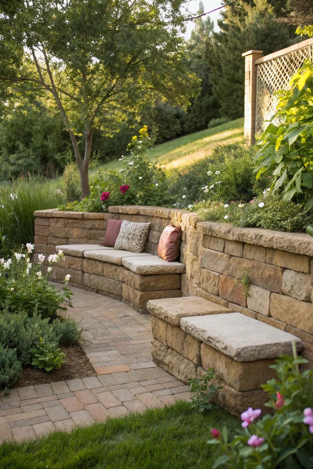 Forge a multi-use area via integrated seating.