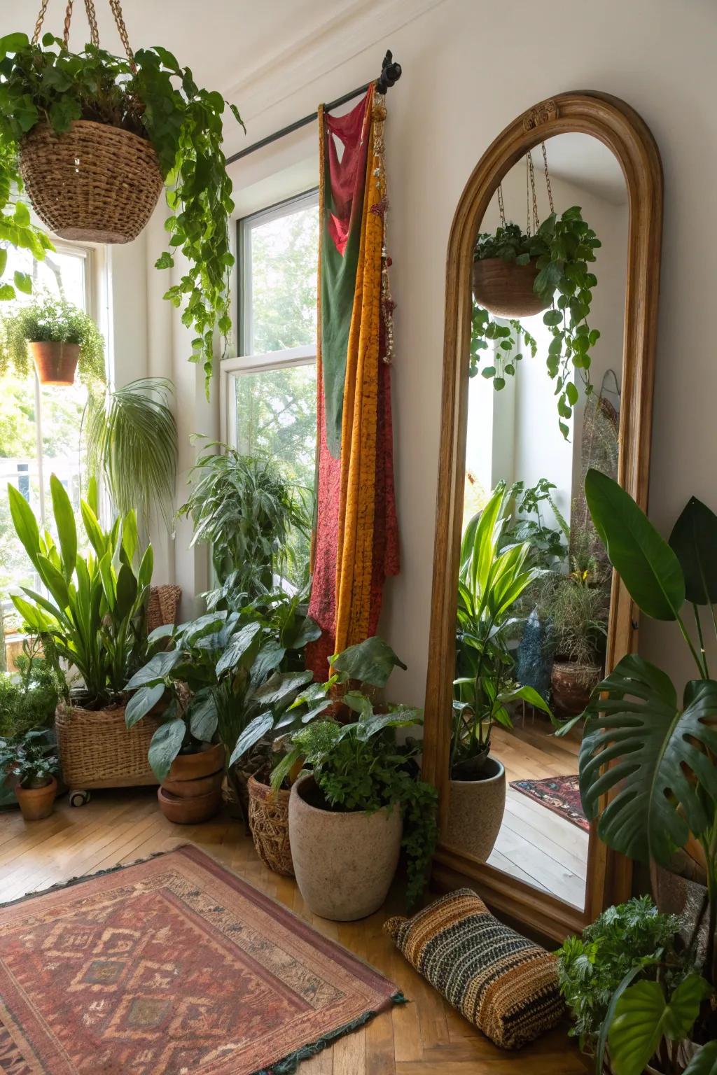 Reflectors amplify the space and enhance the lush ambiance.