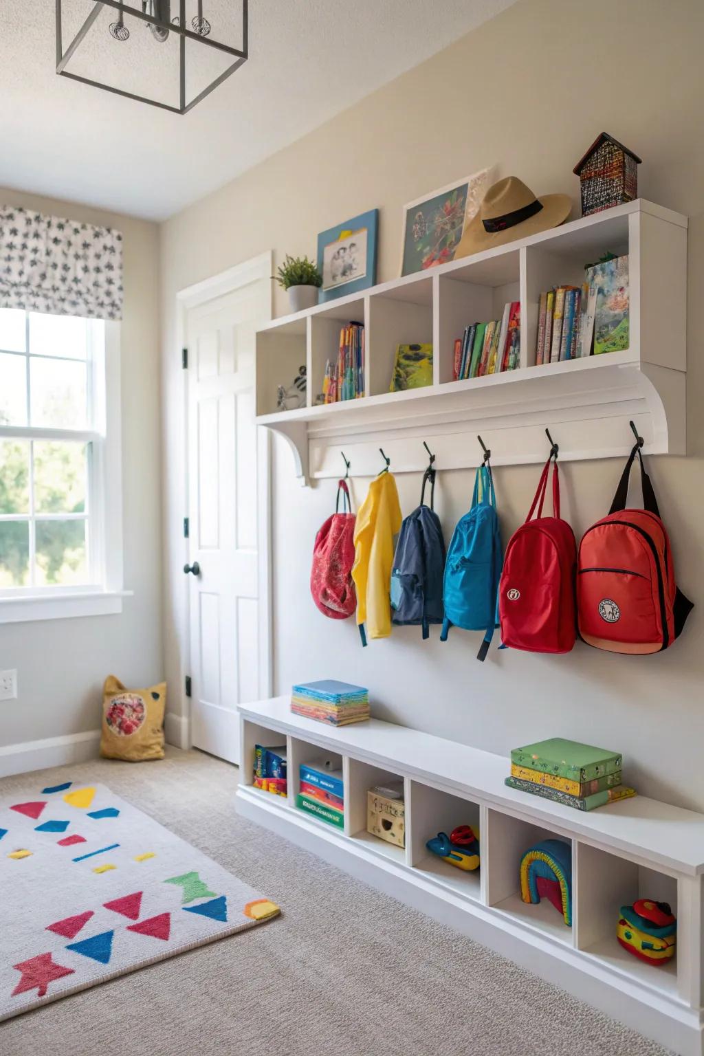 Amplifying vertical dimensions conducive to an uncluttered and structured activity zone.