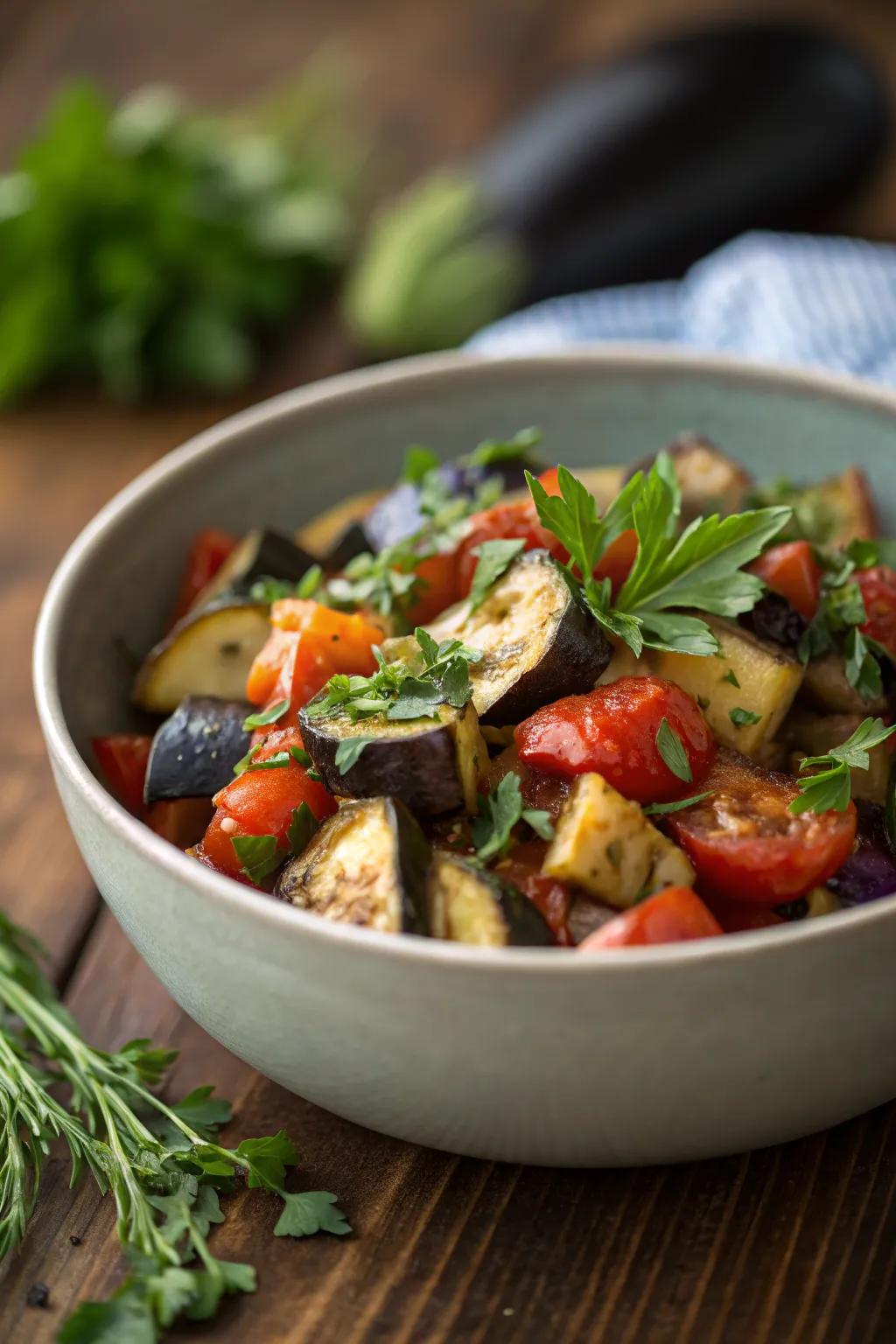 A ratatouille-inspired breakfast bowl for a flavorful and nourishing morning meal.