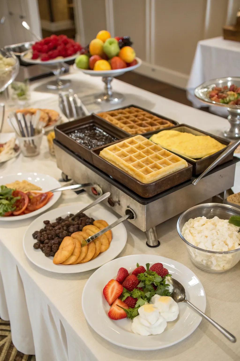 Interactive food stations add fun and engagement to brunch.