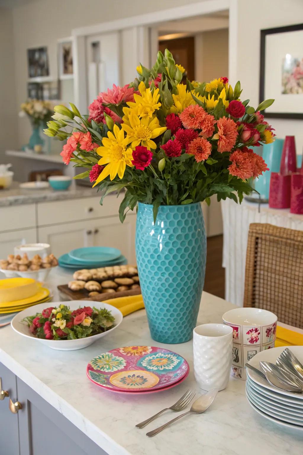 A burst of hue enlivens.