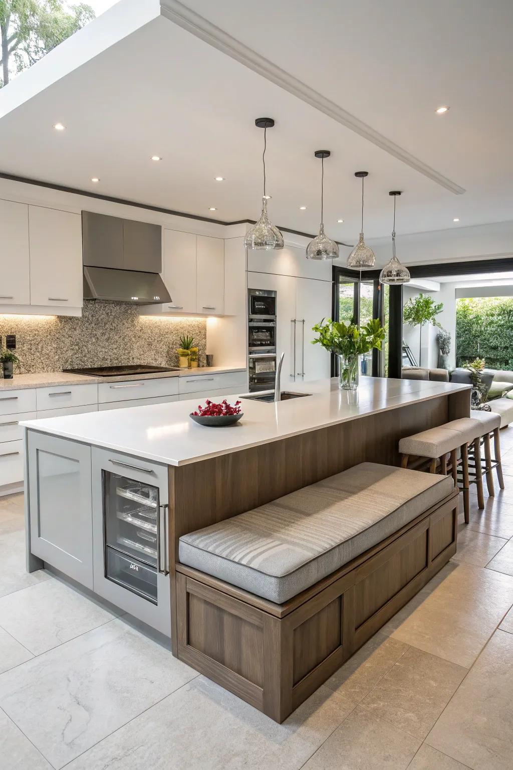 Improve kitchen usefulness through island bench integration.