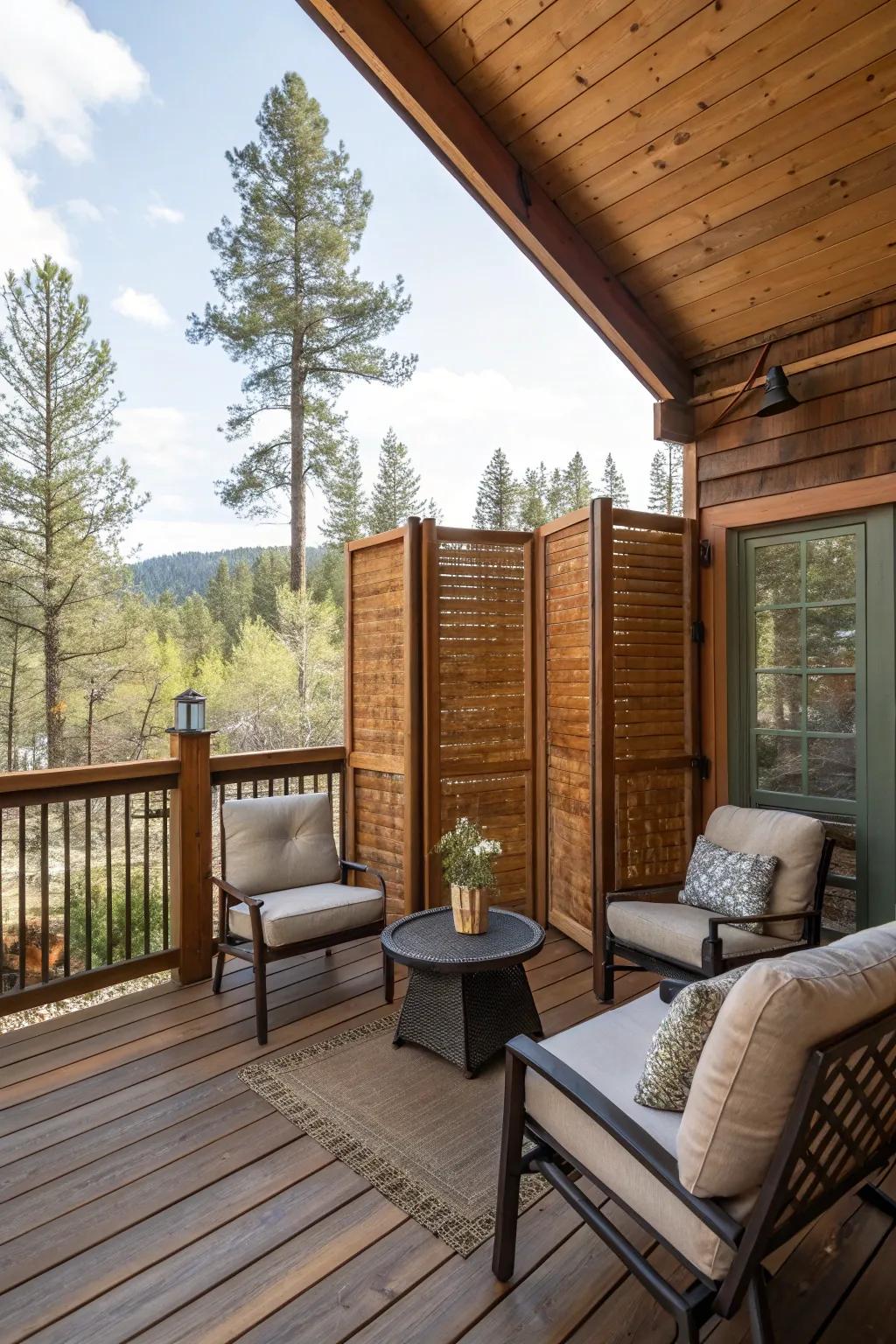 Privacy panels that offer comfort and seclusion.