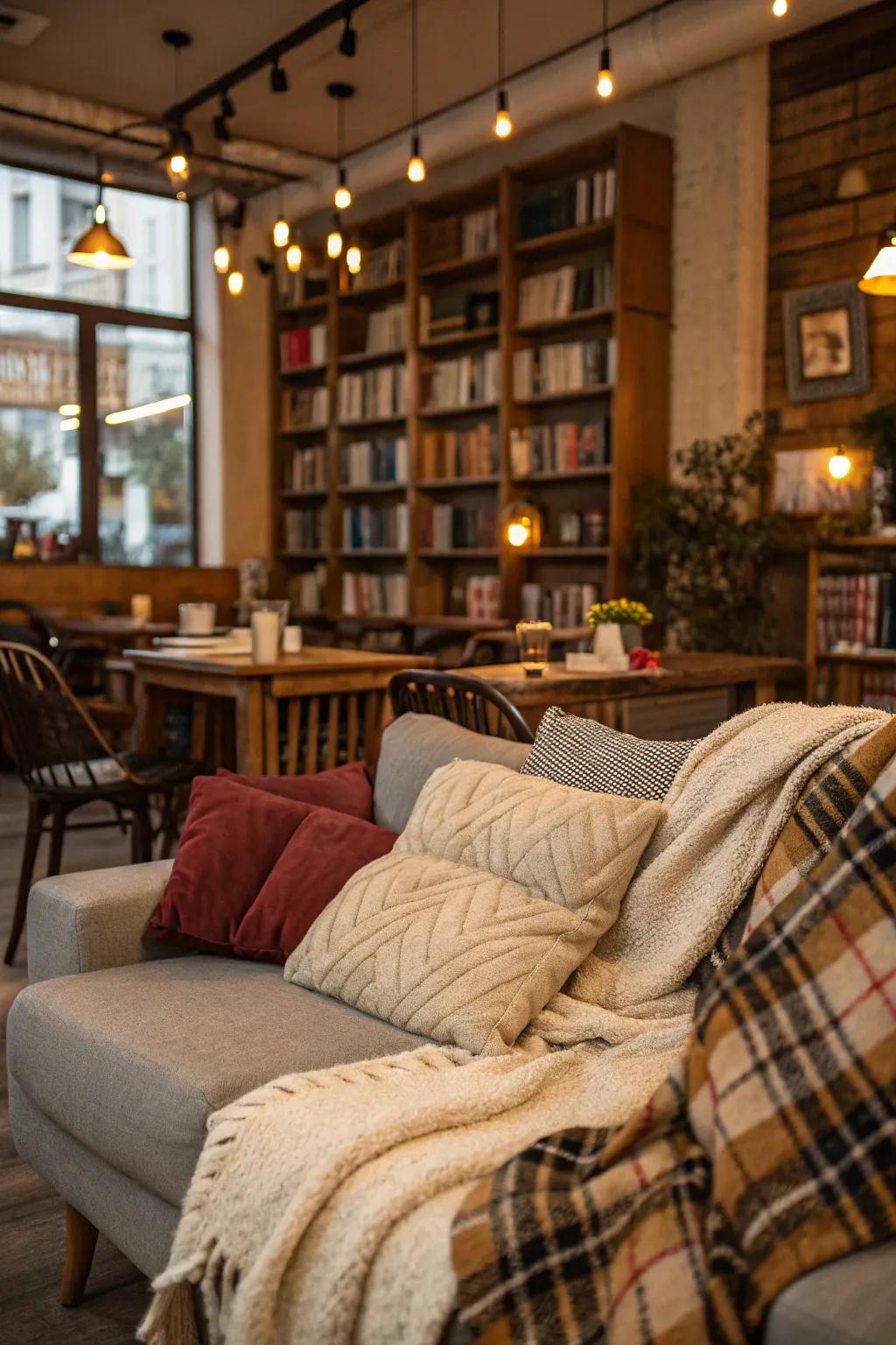 Snug nooks impart warmth and comfort to your home cafe.