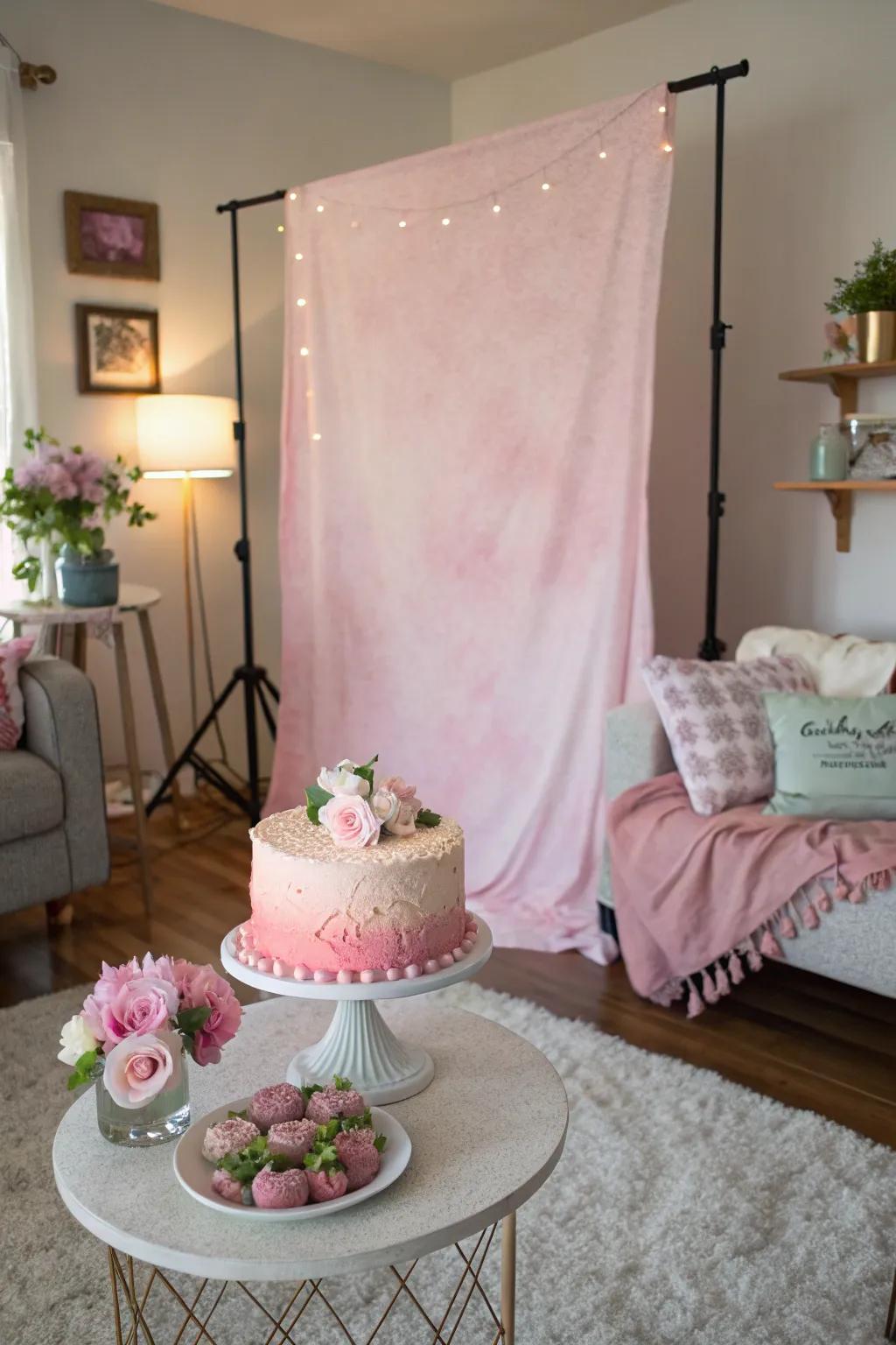 Roseate radiance is a timeless choice for cake smash festivities.