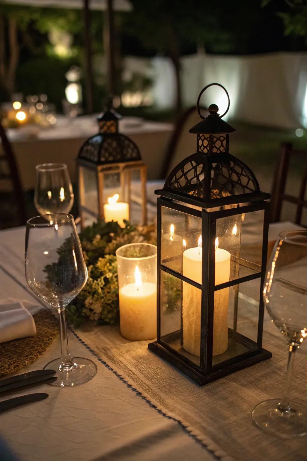 Enclosures with flames crafting a pleasant atmosphere.