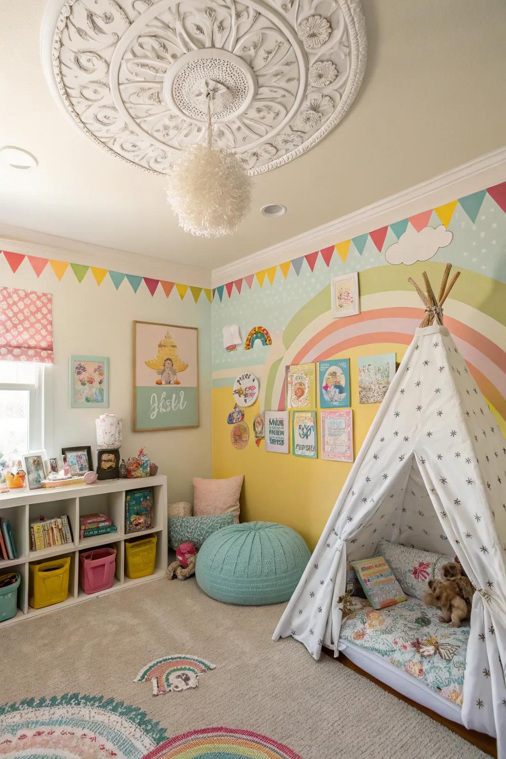 Whimsical rosettes introduce magic into children's chambers.