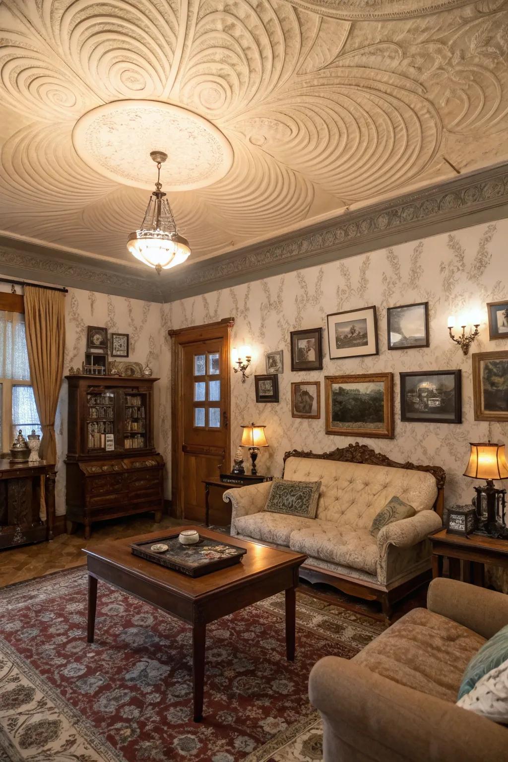 Incorporate nostalgic charm with an aged spiraled surface design.