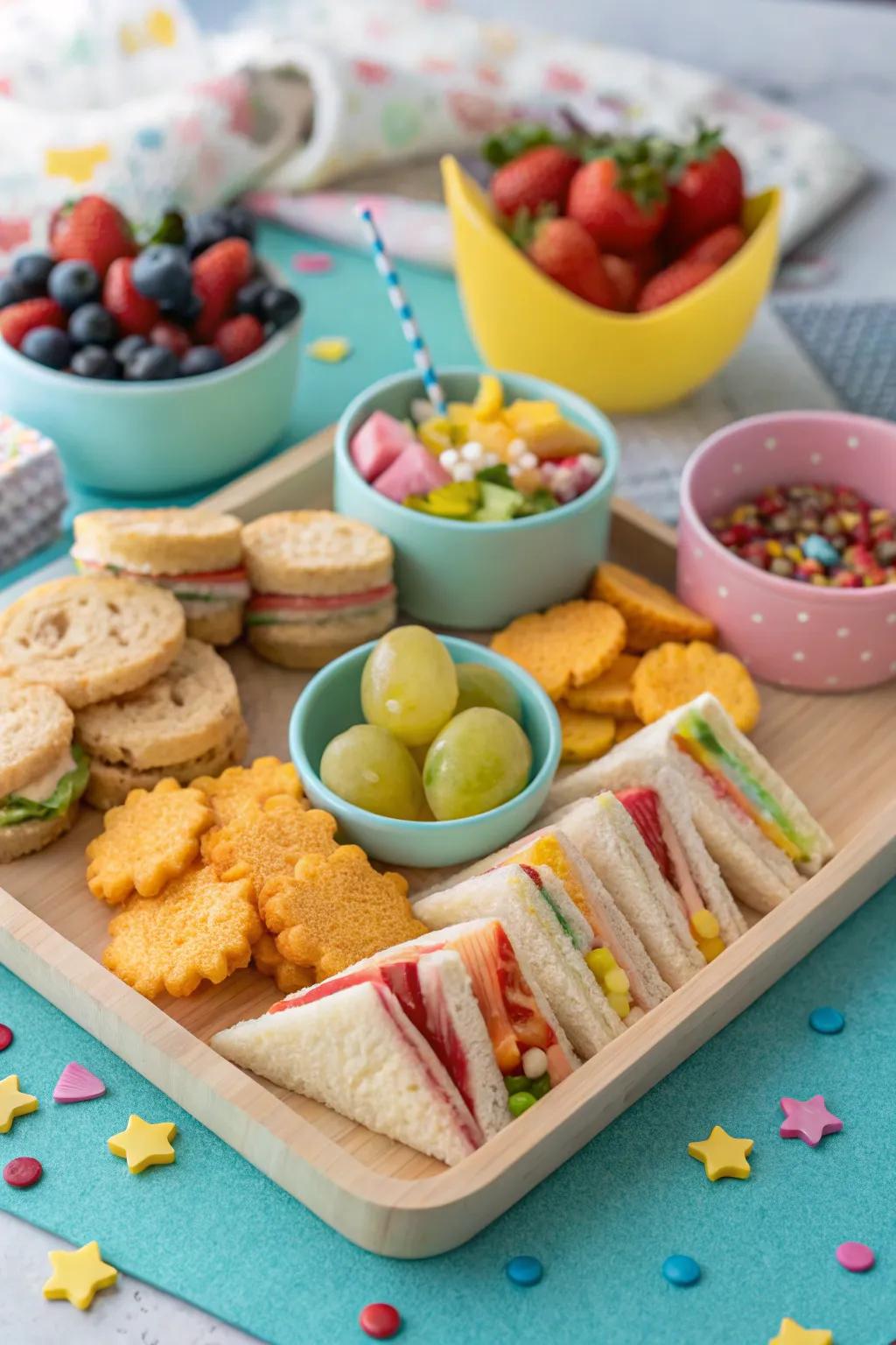 A playful snack tray for kids.
