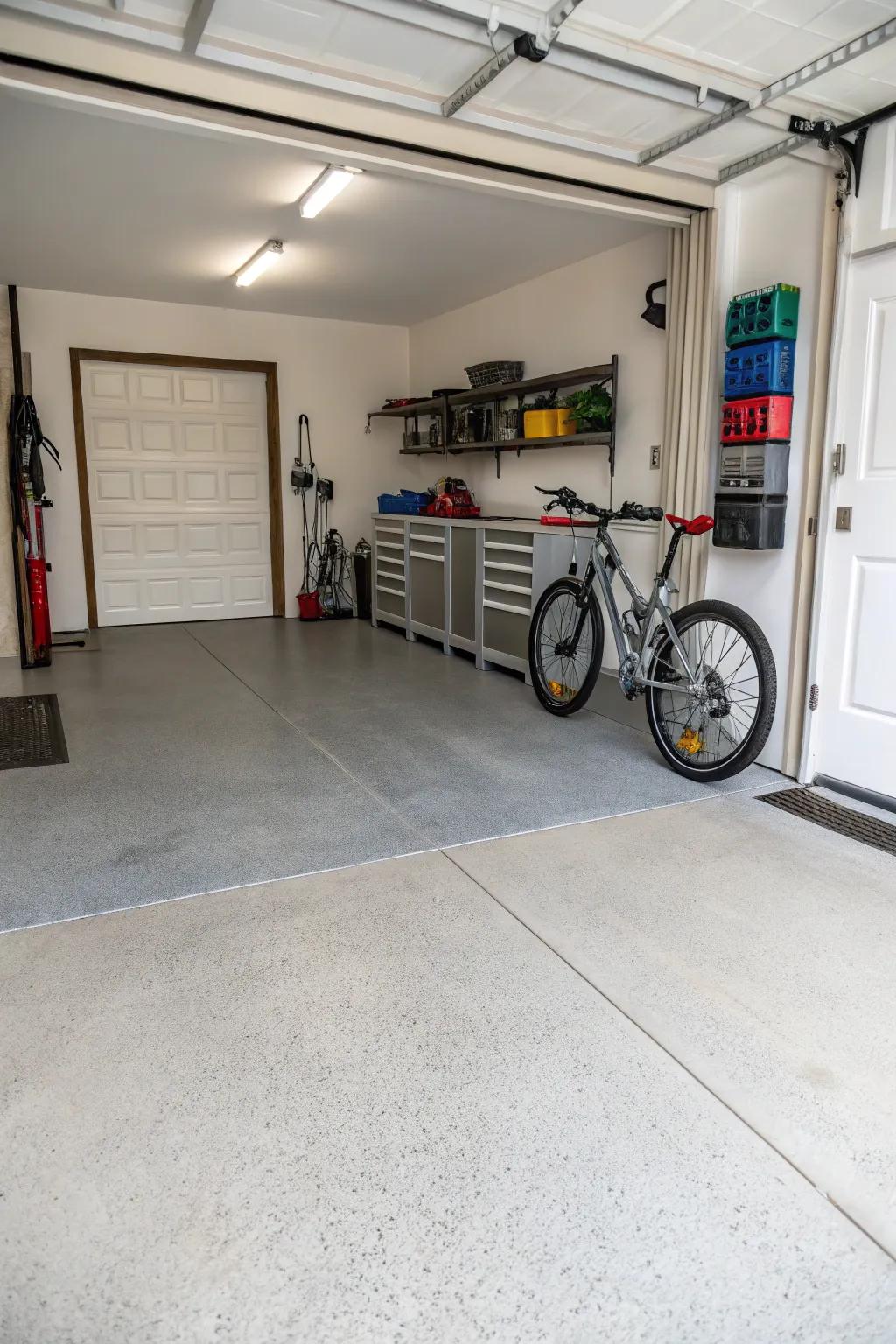 Repainted concrete: a dash of shade for practical locations.