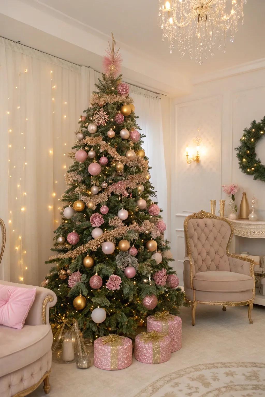 A glamorous Christmas featuring rosy and aurum.