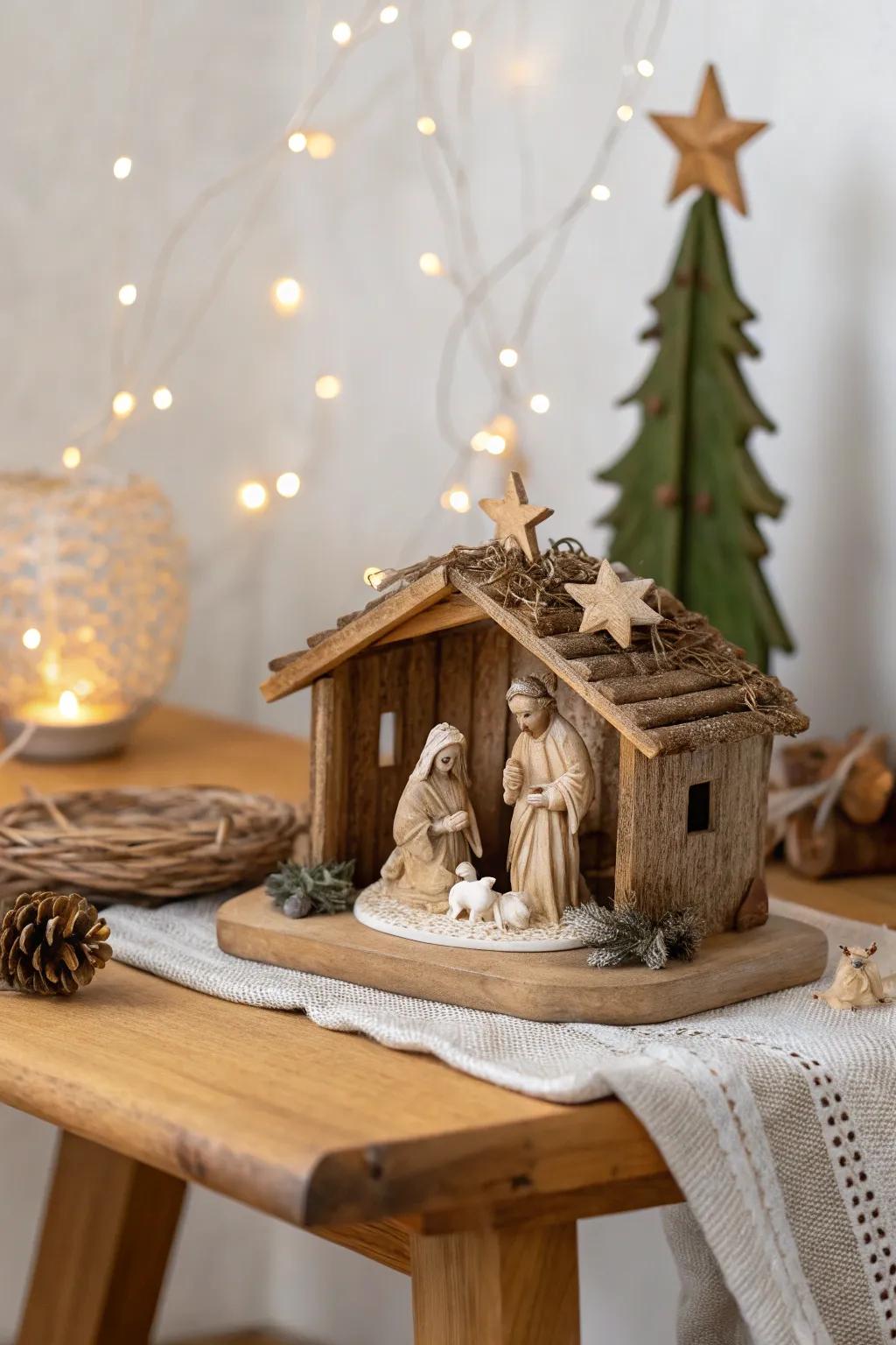 Fashion lasting memories with hand-fashioned diminutive nativity scenes that blend ease and elegance for your celebratory aesthetic.