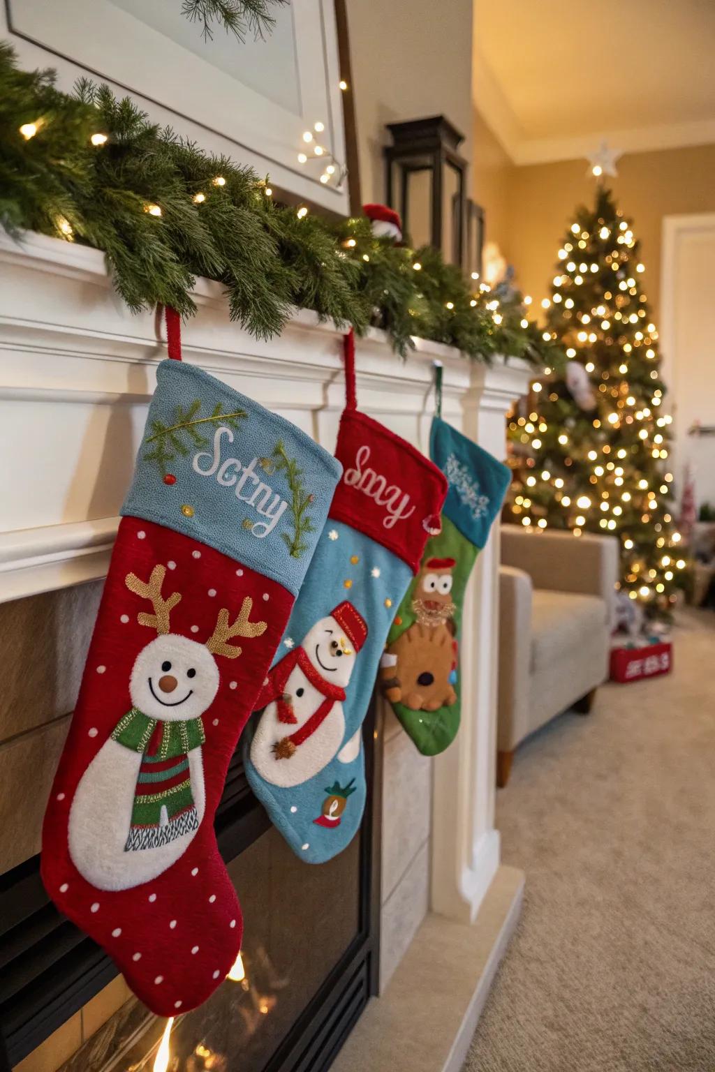 Holiday characters like reindeer and snowmen delight children and adults alike.
