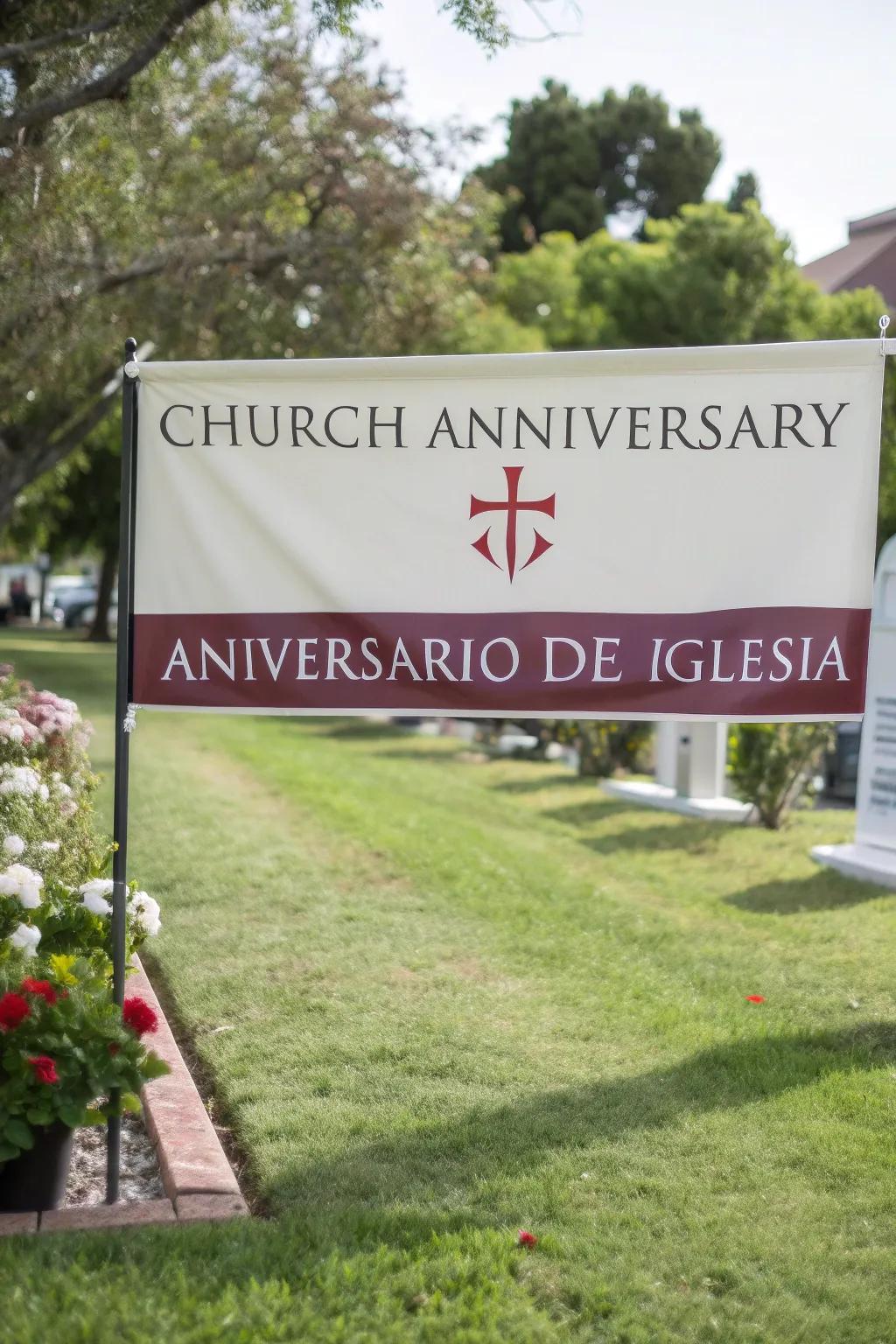 Celebrate diversity with multilingual inscriptions.