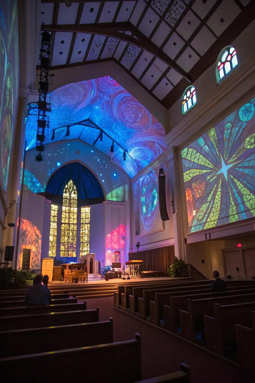 Projection technology transforms surfaces into dynamic visual experiences.