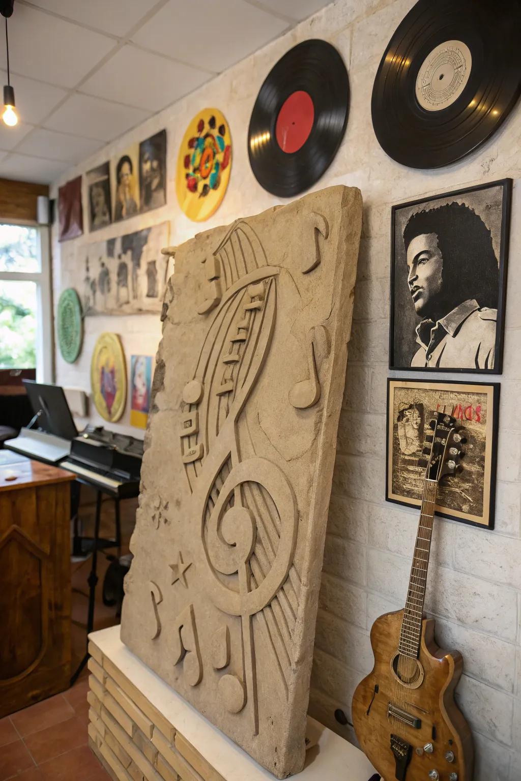 Melodic composition clay impression, adding rhythm and harmony to your design.