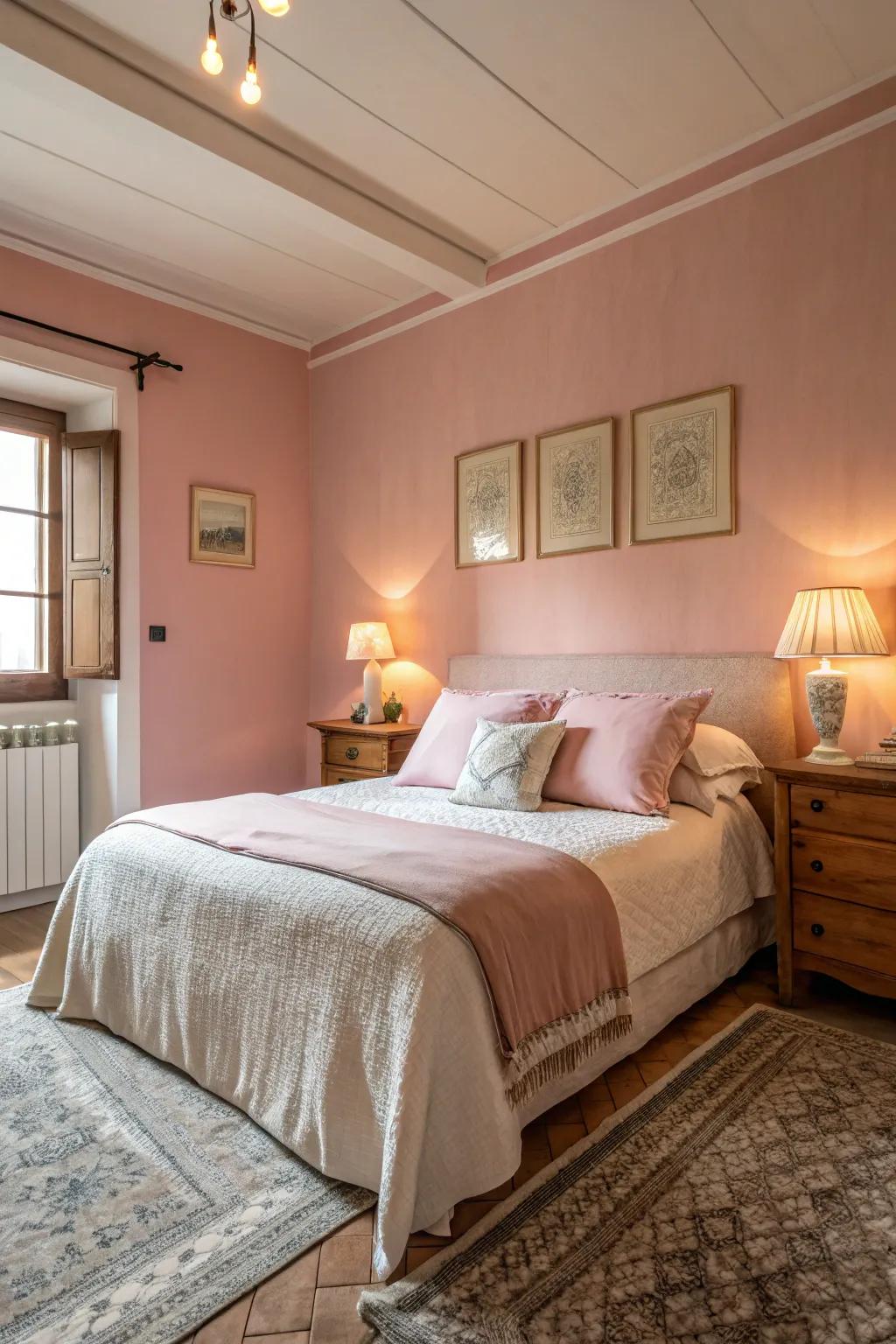 Shell rose adds a soft, welcoming touch.