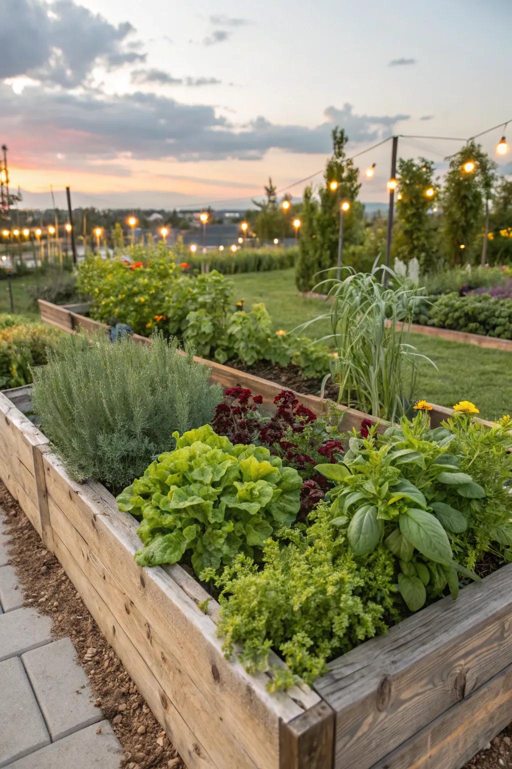 Aromatic herbs and greens, a fragrant and flavorful garden mix.