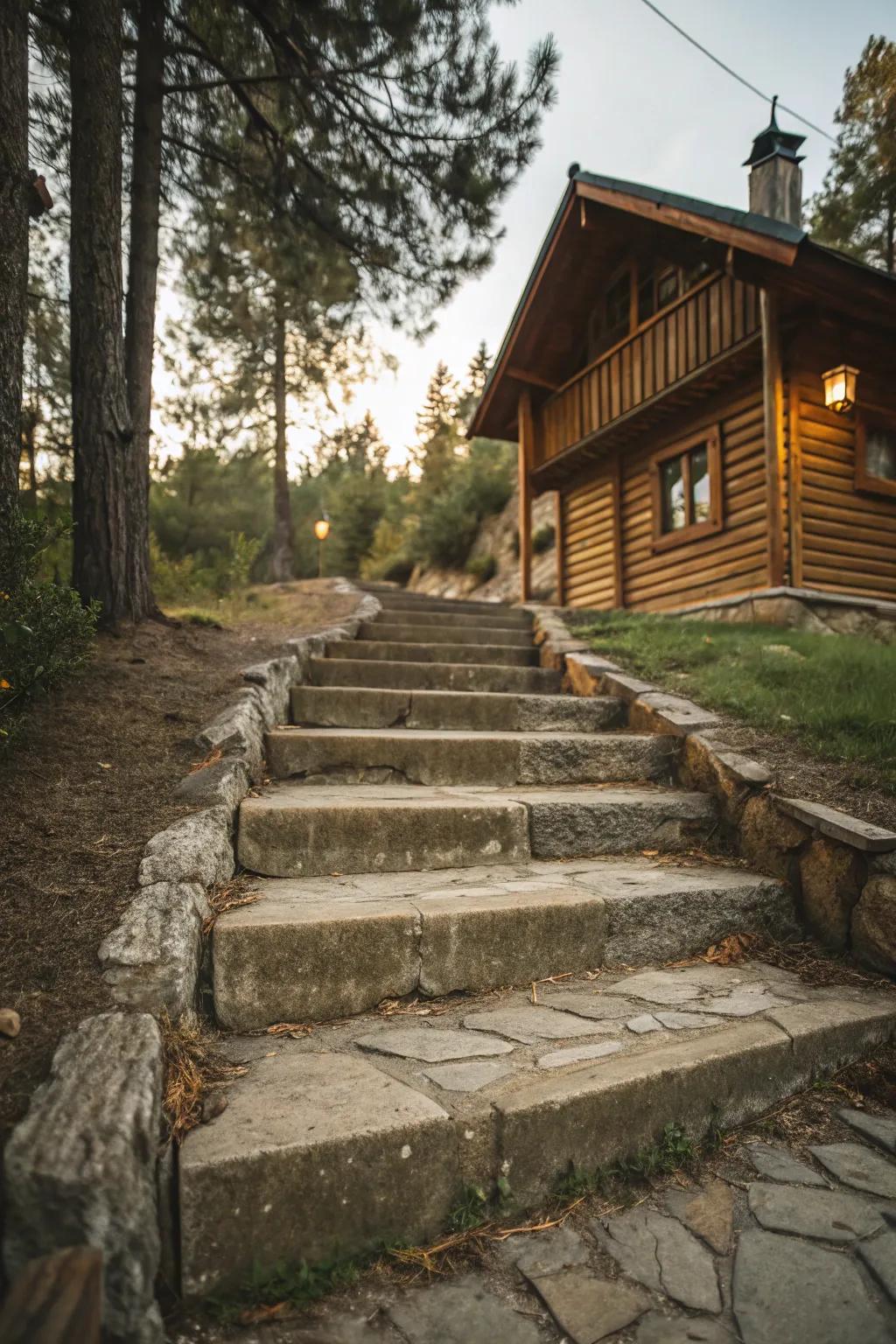 Country steps bring warmth to your home.
