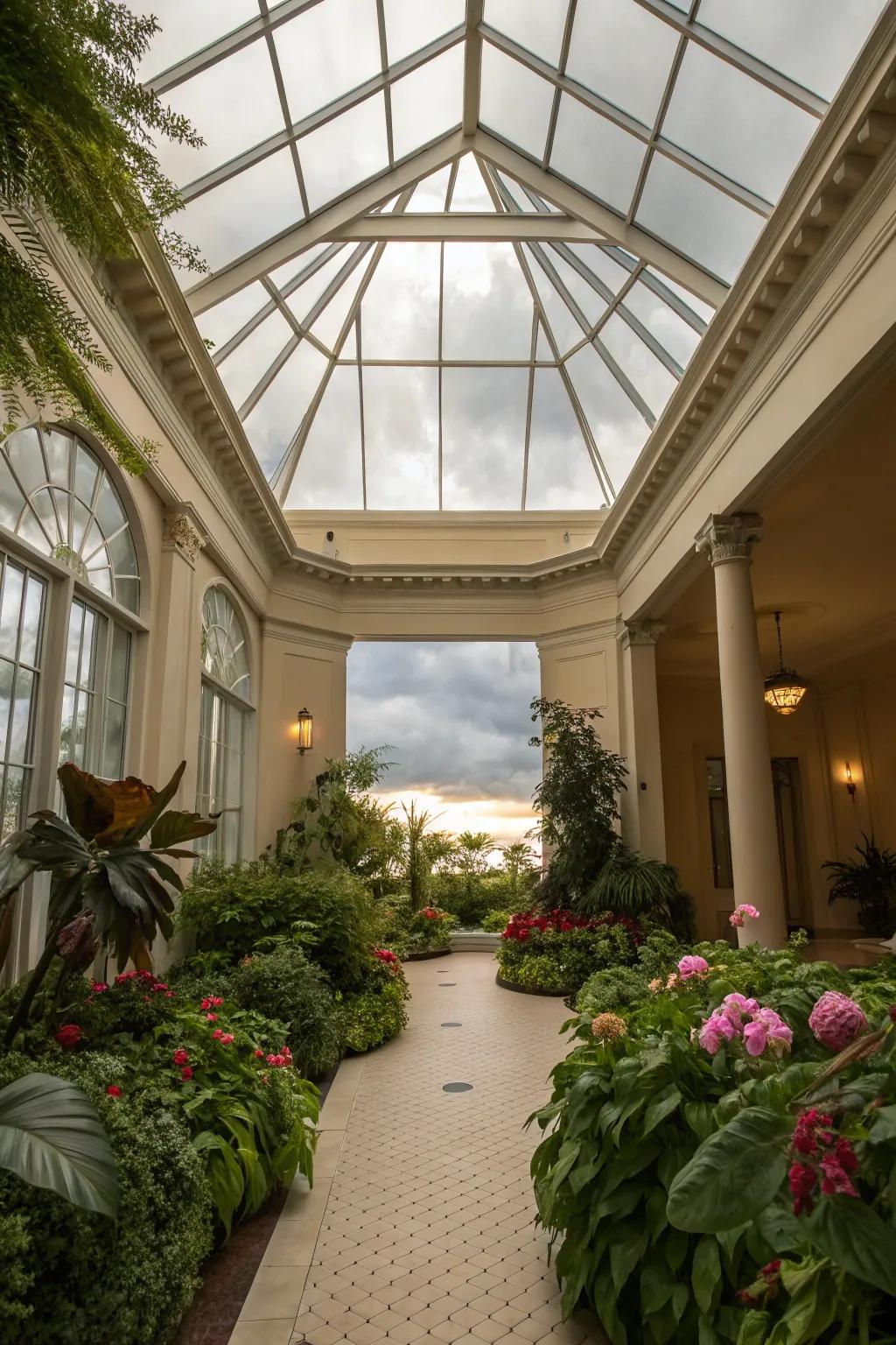 A stunning high light in a sunroom for celestial views.