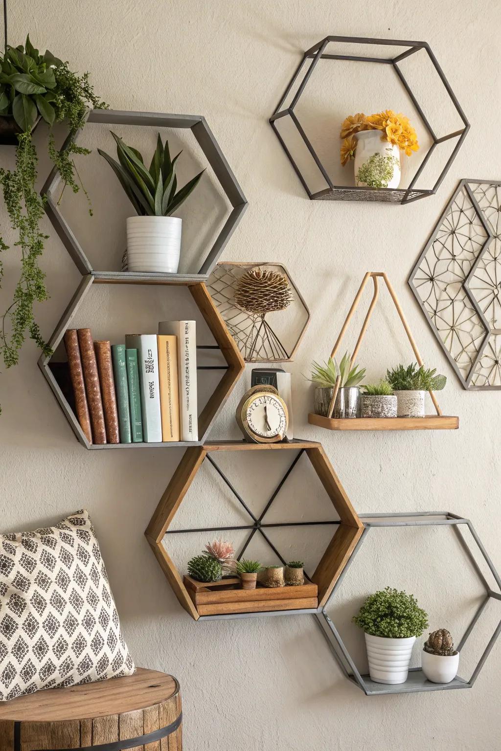 Geometric displays add a modern twist.