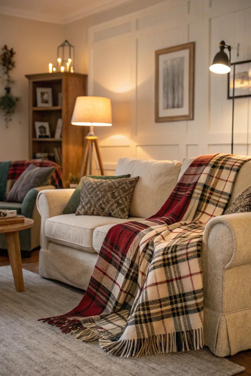 Tartan throws introduce traditional countryside warmth to your abode.