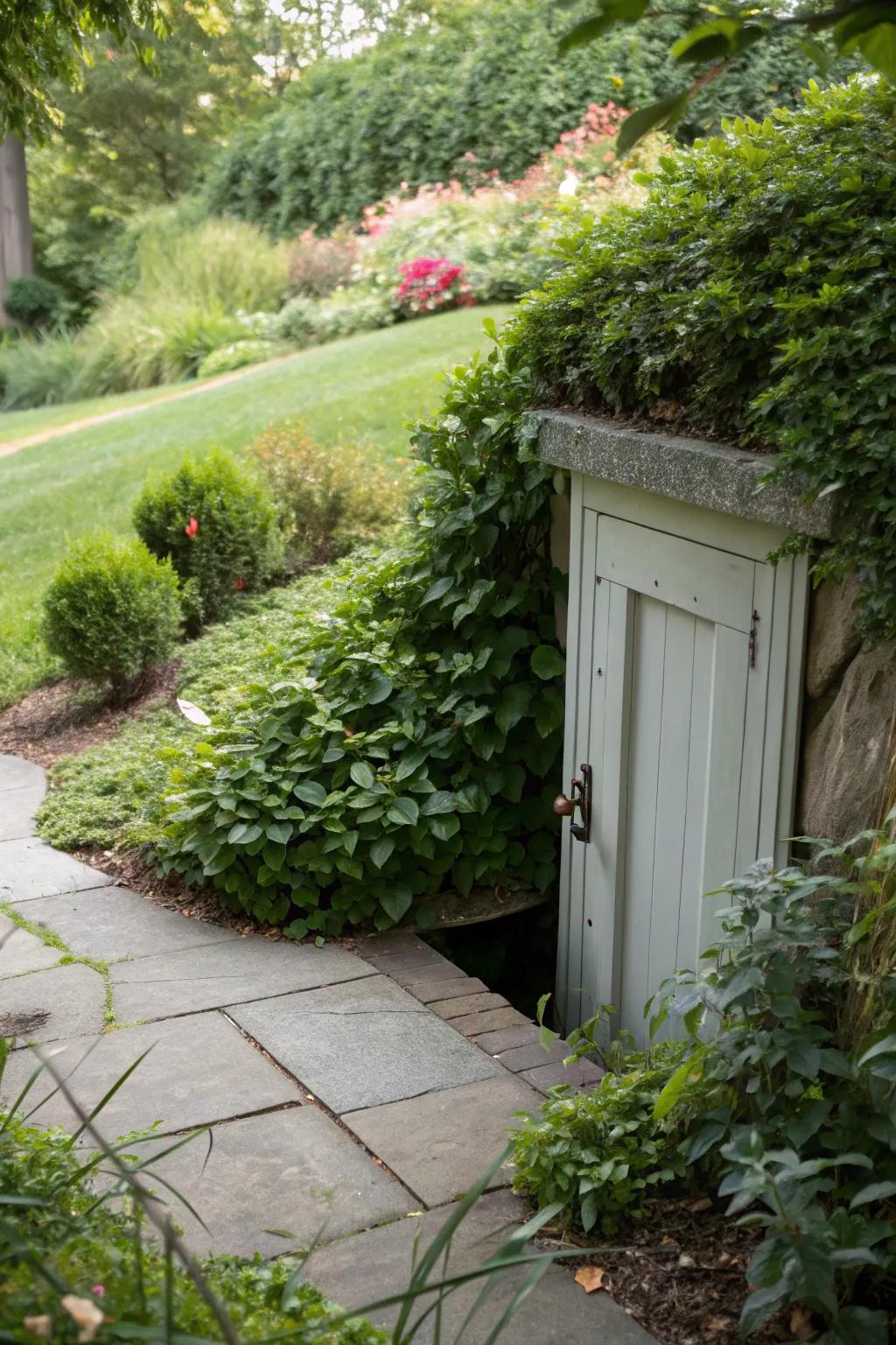 Blending with plants makes your access panel merge seamlessly into the garden.