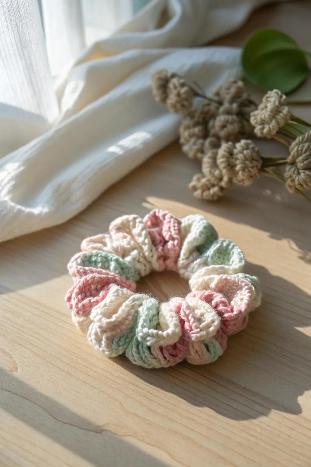 Enjoy nostalgia with charming crochet scrunchies—where minimalist design meets playful elegance.
