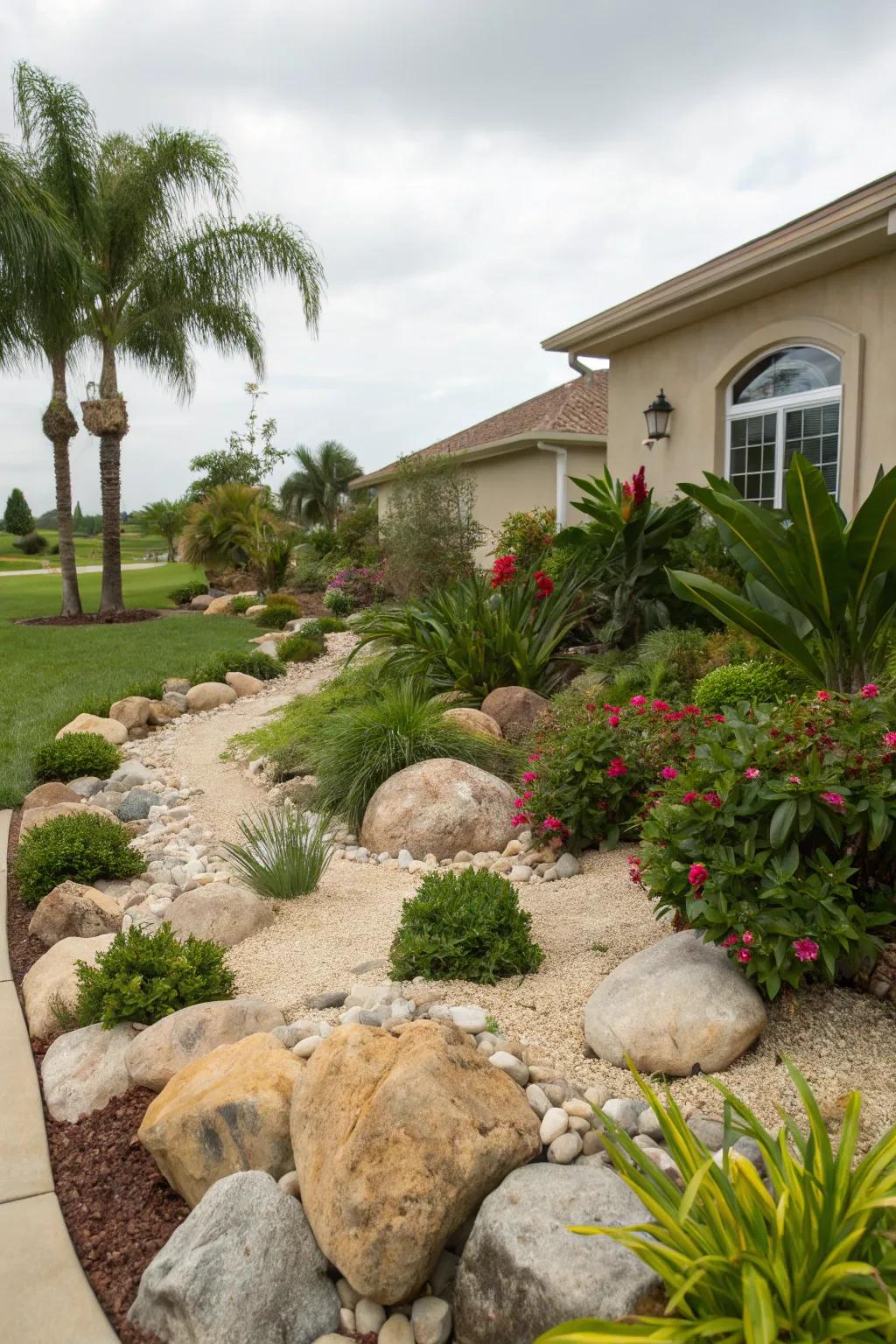 Rocky gardens present natural elegance alongside minimum preservation.