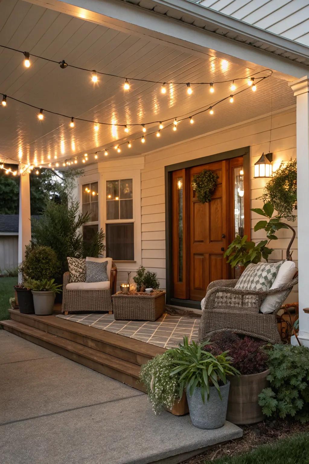 An enchanting feel with string lights.
