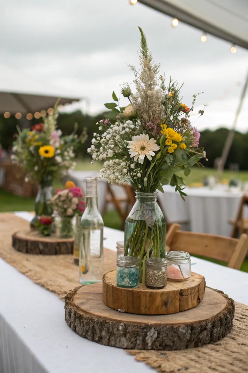 Nature-kind decor adding sustainable charm to the wedding.