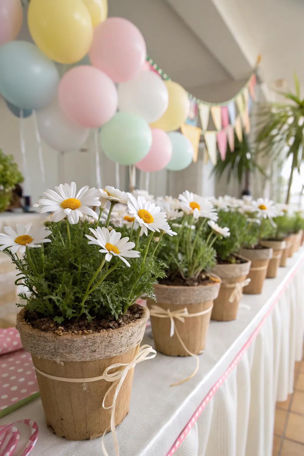 Choose earth-conscious bloom decorations.