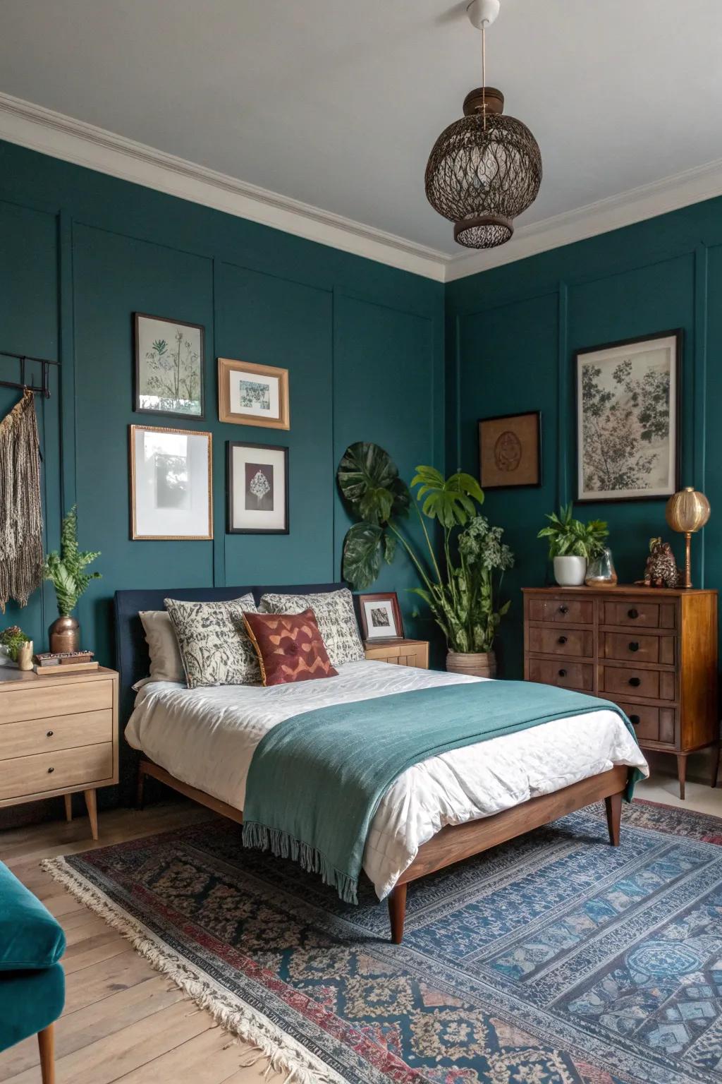 Teal acts as a versatile unifying backdrop.