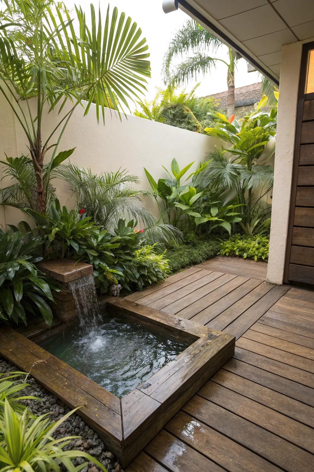 Water attributes append tranquility and beauty to your deck.