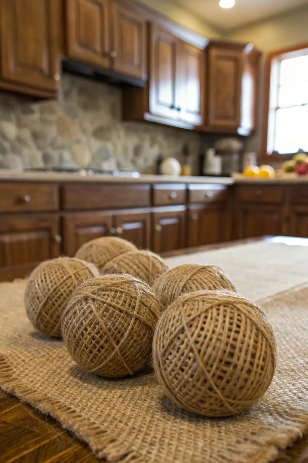 Burlap-encased orbs for a countryside-inspired farmhouse sensation