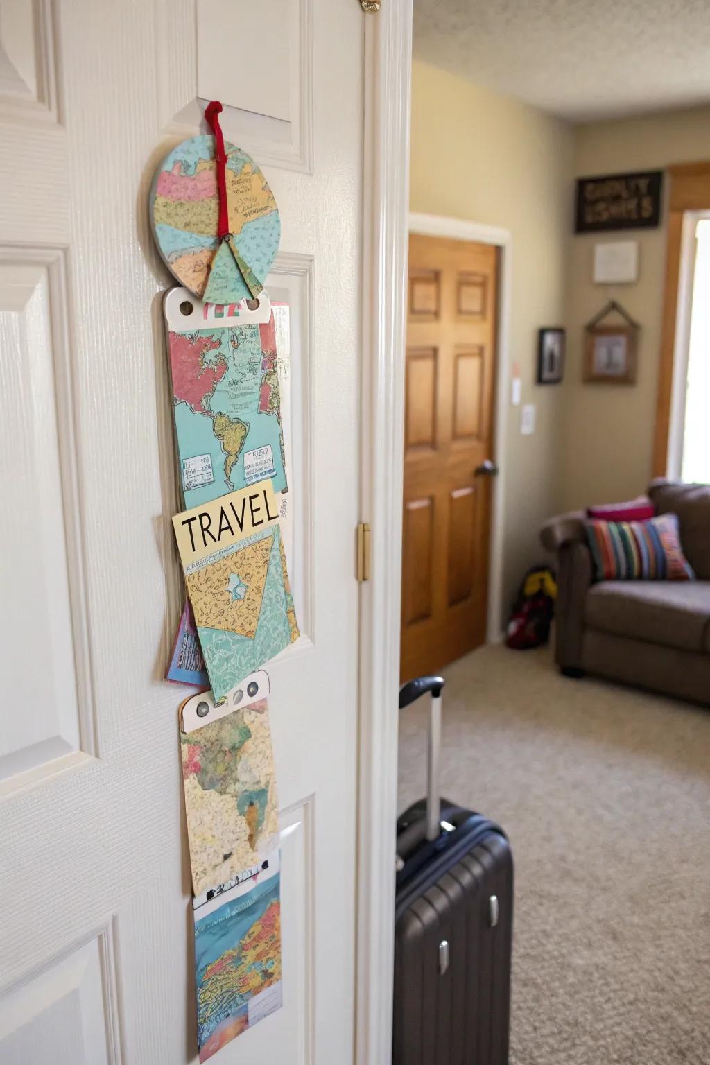 Inspire wanderlust with a travel-themed door piece.
