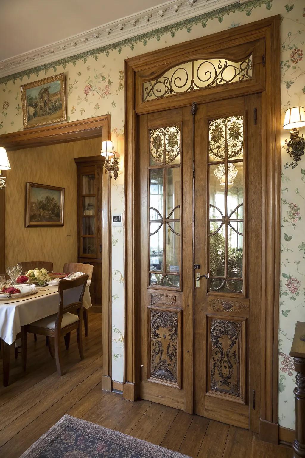 Parisian charm utilizing vintage panels of french aesthetic.