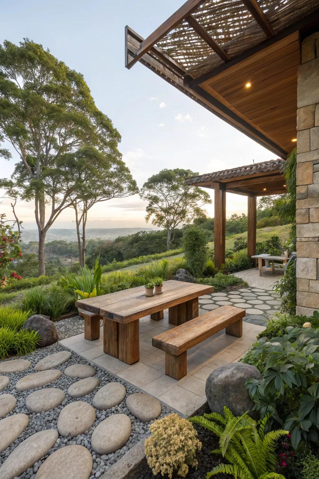 A natural landing station brings a sense of peace indoors.