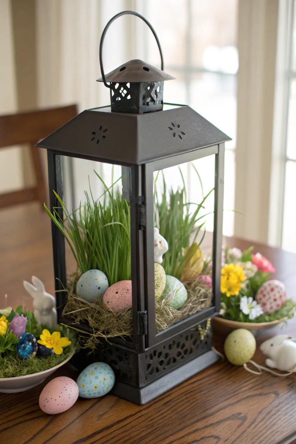 Fancy flora incorporates texture and depth to lantern displays.