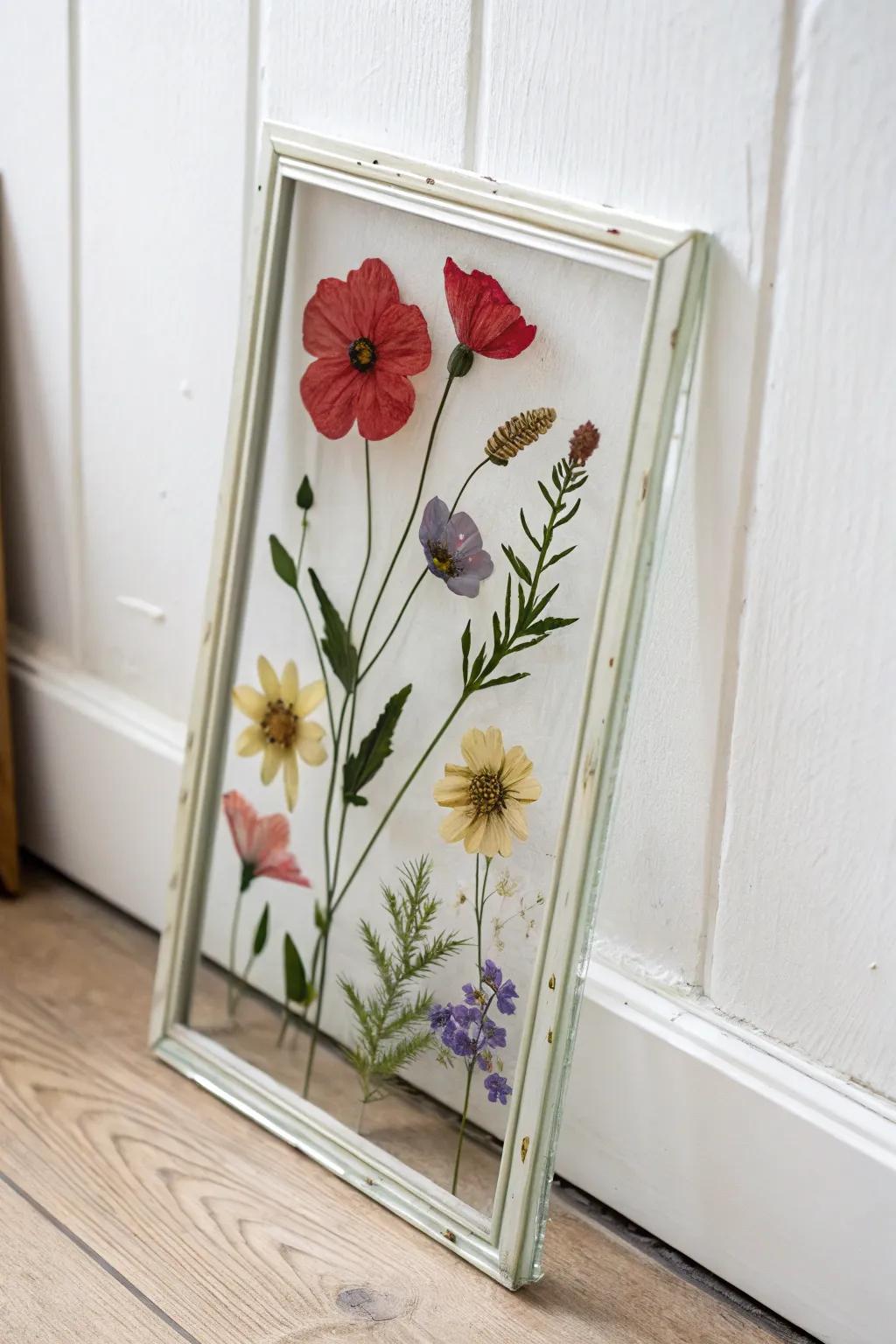 Compacted flora art conserving spring's magnificence.