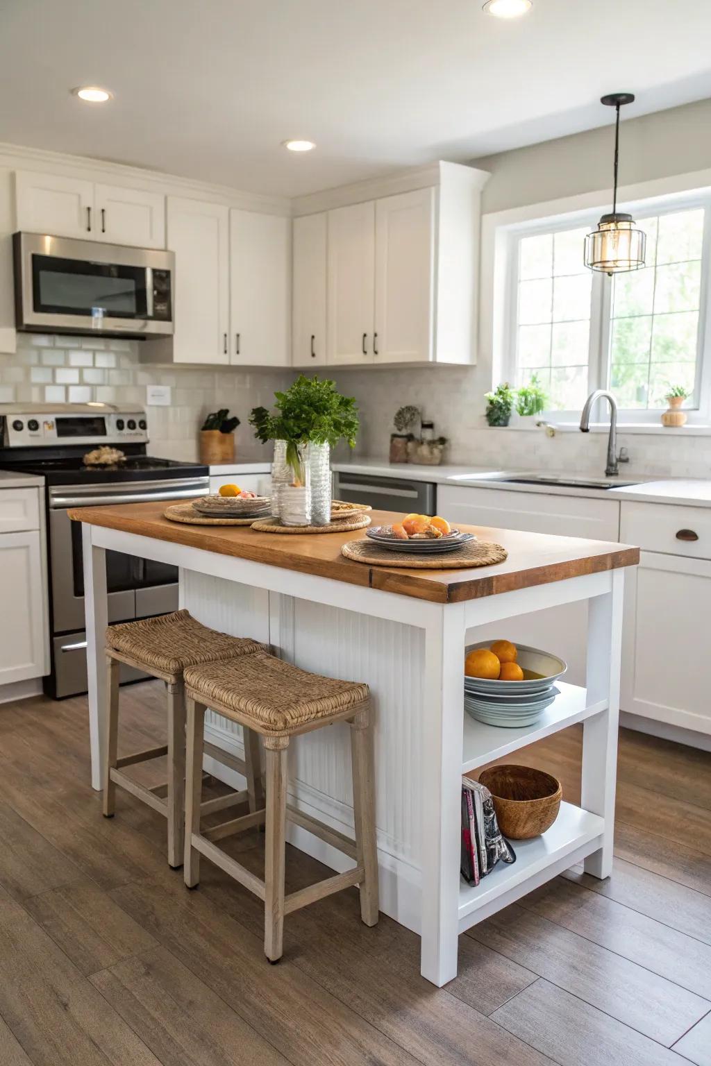 A convertible island perfect for minimal areas.