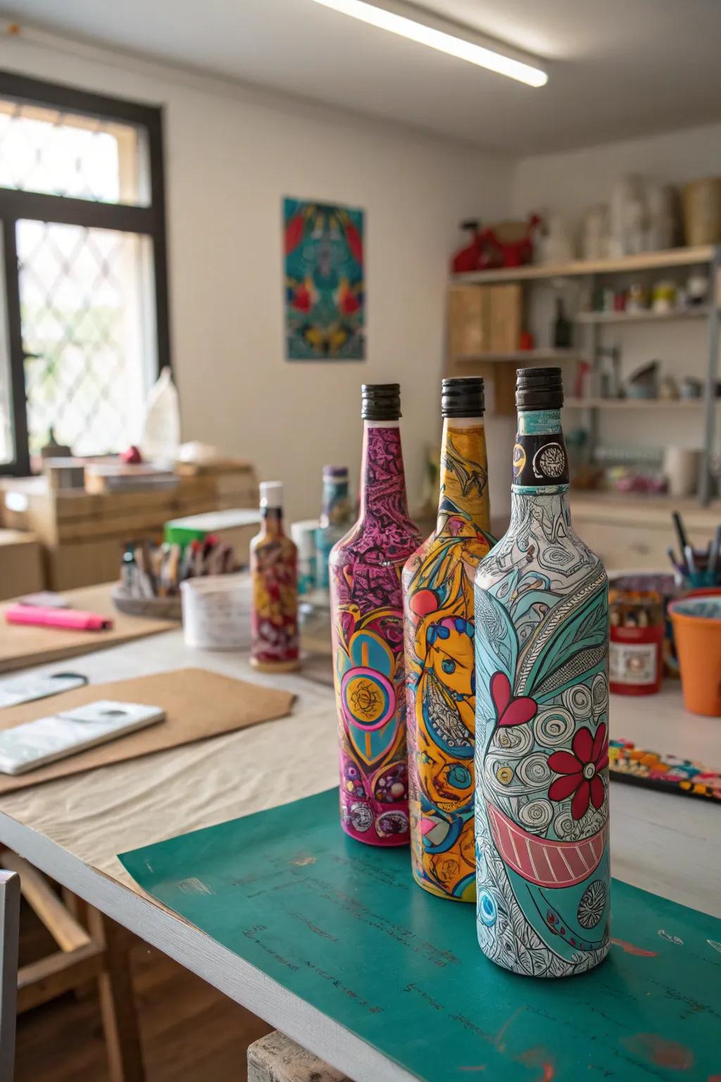 Incorporate vibrant patterns to containers with hydrodip techniques.