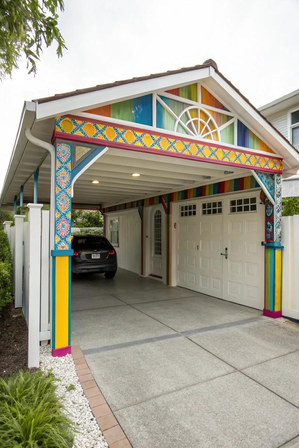 Express your style using colorful enhancements on your carport.